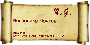 Muránszky György névjegykártya